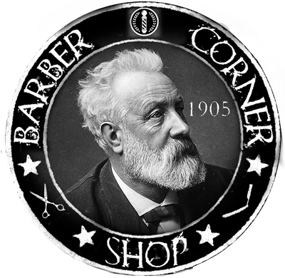 Rond avec Jules Vernes Logo Barber Corner Shop Nantes
